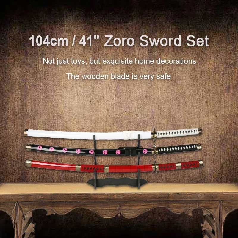 Cosplay Prop Dagger - 2026 3-częściowy zestaw mieczy Roronoa Zoro