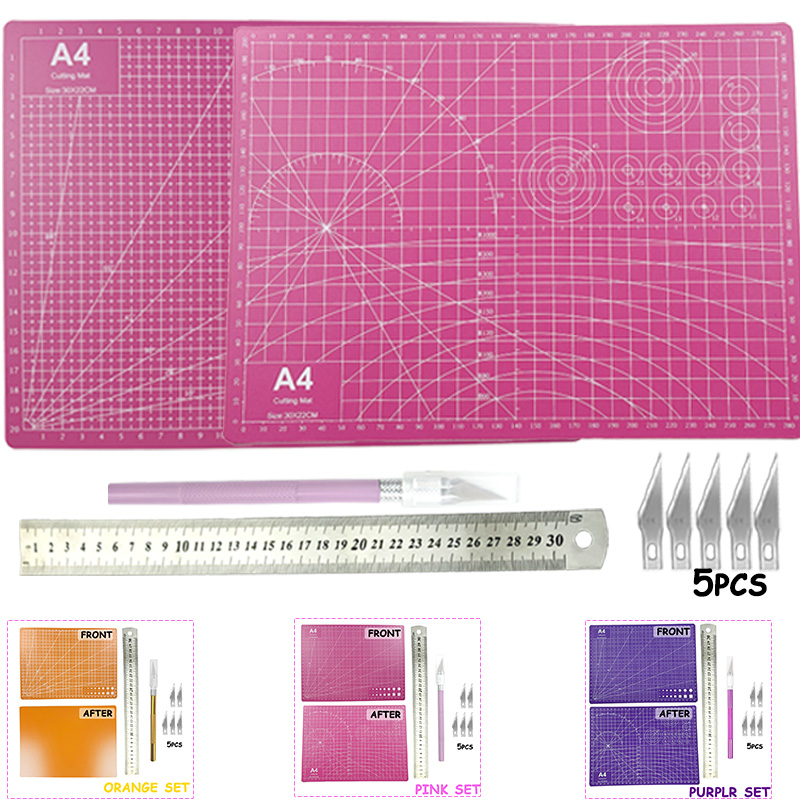 Zestaw mat do cięcia A4 z PVC, – Craft Knife Set recenzja i cena
