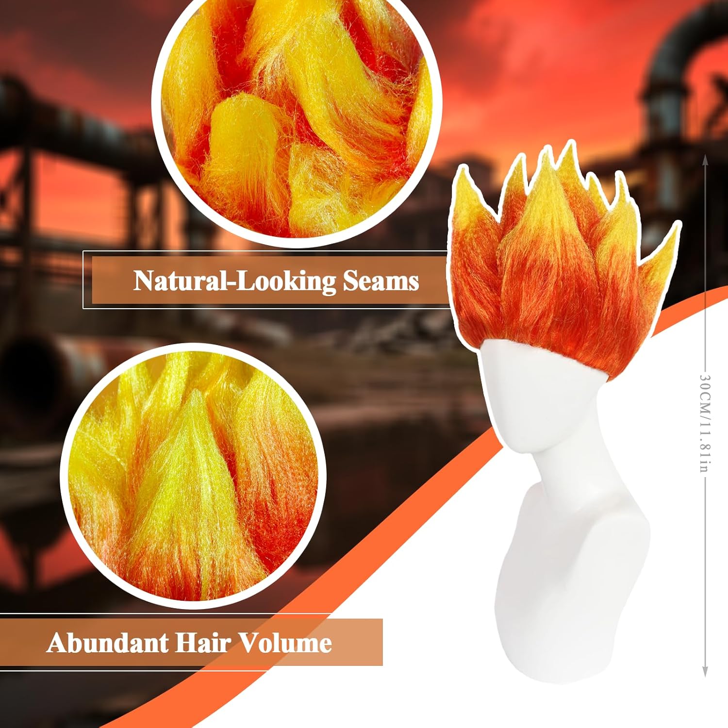 Peruka w odcieniu ombre pomara – Cosplay Flame Prop recenzja i cena